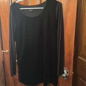 Long sleeve JJill black velour shirt sleeves aren’t velour just the front is